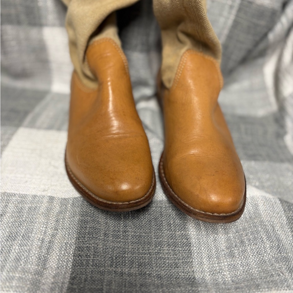 Coach Women's Tan Leather slouch Boots- Vintage
